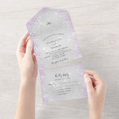 銀紫の蝶は輝結婚く オールインワン招待状 (貼ってはがせる)