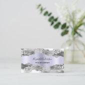 銀紫色の瑪瑙の大理石QRコードの写真 名刺 (スタンド正面)