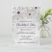 銀紫雪の冬の結婚式 招待状 (スタンド正面)