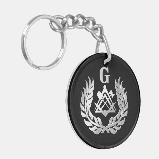 銀組積記号 キーホルダー (正面左)