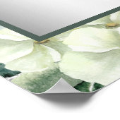 銀結婚白花模様歓迎 ポスター (角)