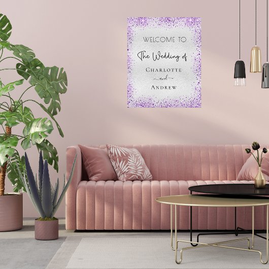 銀結婚紫の輝きは歓迎する ポスター