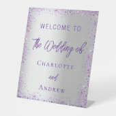 銀結婚紫の輝きは歓迎する 台座サイン (正面)