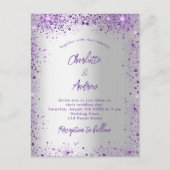 銀結婚紫の輝き インビテーションポストカード (正面)