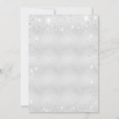 銀結婚赤面グリッター粉エレガント 招待状 (裏面)