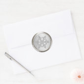 銀結晶スノーフレーク封筒用シール ラウンドシール (封筒)