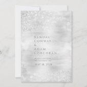 銀結晶リッエレガントジきらめく結婚ズ 招待状 (正面)