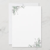 銀緑と青バルーンベビーシャワーの招待客 招待状 (裏面)