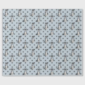 銀縁どのCollie Dog Paw Print Pattern ラッピングペーパー (フラット)