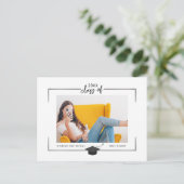 銀縁ど卒業発表葉書 案内ポストカード (スタンド正面)