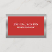 銀縁ど | 赤い背景 名刺 (正面)