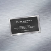 銀縁ど |黒のパターン マグネット名刺 (インサイチュ)