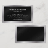 銀縁ど |黒のパターン 名刺 (正面/裏面)