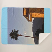 銀縁の月 🌙 とヤシの木 🌴  シェルパブランケット (正面(横))