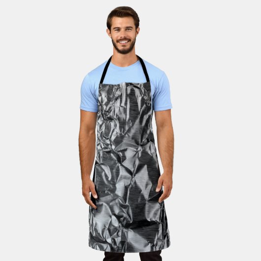 銀織物 エプロン (着用した状態)