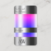 銀缶光学ピンクブルー流体とモノグラム 名刺 (正面)