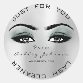 銀美しいグリッターティール（緑がかった色）ラッシュメイクアップクリーナー ラウンドシール