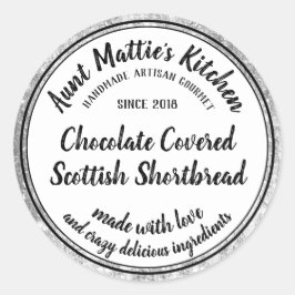 銀職人ハンドメイドグルメフードラベル ラウンドシール