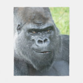 銀背ゴリラの伝説的な横目 フリースブランケット (正面)