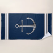 銀色いかりビーチタオル ビーチタオル (正面)