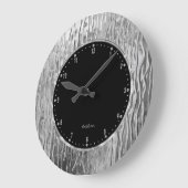 銀色に溶けたステンドグラスの外観 ラージ壁時計 (傾斜)