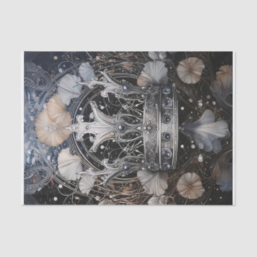 銀色のきらきら光る王冠きらめく王 薄葉紙 (正面)