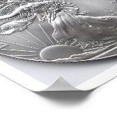 銀色のアメリカン・イーグル・コイン ポスター (角)