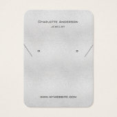 銀色のイヤリングブランドのフォトディスプレイカード (正面)