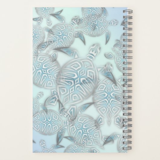 銀色のウミガメの名前の年 ノートブック (裏面)