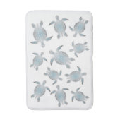 銀色のウミガメ白 バスマット (正面縦)