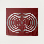 銀色のエイリアンのシンボルグレーのクロップサークル タペストリー (正面(横))