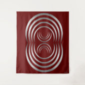 銀色のエイリアンのシンボルグレーのクロップサークル タペストリー (正面)