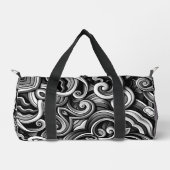 銀色のエネルギー渦巻き ダッフルバッグ (正面)