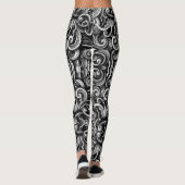 銀色のエネルギー渦巻き レギンス (裏面)