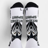 銀色のオオカミの頭(抽象芸術形状) ソックス (上部)