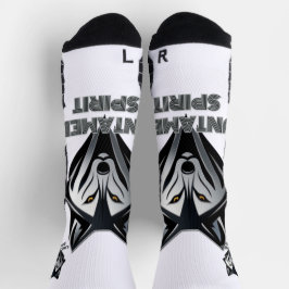 銀色のオオカミの頭(抽象芸術形状) ソックス