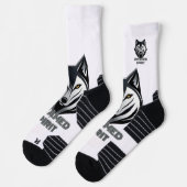 銀色のオオカミの頭(抽象芸術形状) ソックス (左)