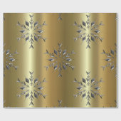 銀色のクリスマススター ラッピングペーパー (フラット)