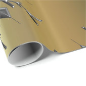 銀色のクリスマススター ラッピングペーパー (ロールコーナー)