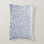 銀色のグリッター抽象芸術 アクセントクッション (裏面(縦))