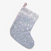 銀色のグリッター抽象芸術 スモールクリスマスストッキング (正面 (吊り時))