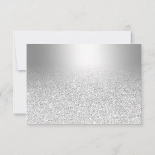 銀色のグリッター金グラデーション属の感謝してい箔を サンキューカード (裏面)