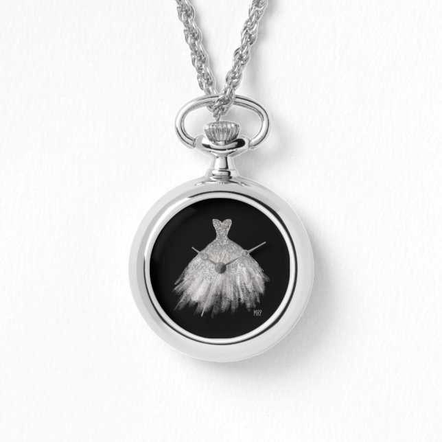 *~*銀色のグリットラー結婚のドレス結婚のガウン 腕時計 (正面)