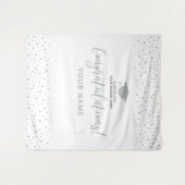 銀色のコンフェッティ 卒業おめでとう 背景タペストリー タペストリー (正面(横))