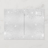 銀色のスミレ花誕生日 インビテーションポストカード (裏面)