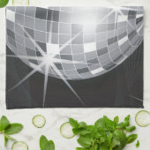 銀色のディスコ・ボール キッチンタオル (折り畳み)