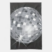 銀色のディスコ・ボール キッチンタオル (縦)