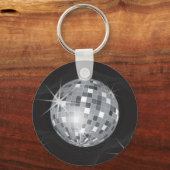 銀色のディスコ・ボール キーホルダー (正面)