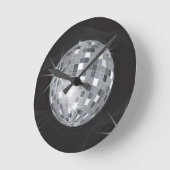 銀色のディスコ・ボール ラウンド壁時計 (傾斜)