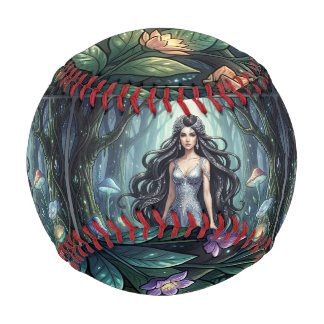 銀色のドレスの壮麗な女性 野球ボール